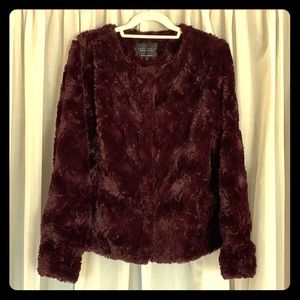 Sanctuary mauve plush faux fur jacket